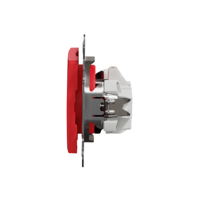 Sedna Design & Elements Gniazdo pojedyncze z uziemieniem z przesłonami czerwone SDD115011 SCHNEIDER (SDD115011)